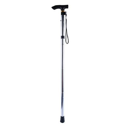 Telescopic Walking Stick Outdoor Hiking Trekking Poles Aluminum Alloy Metal Folding Cane Crutches Pole For Elderly People